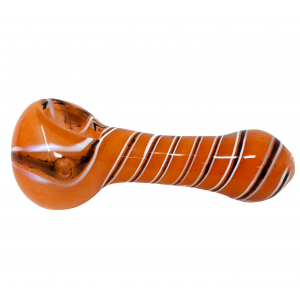 3.5" Frit Candy Cane Swirl Spoon Hand Pipe - (Pack of 5) [ZD238]